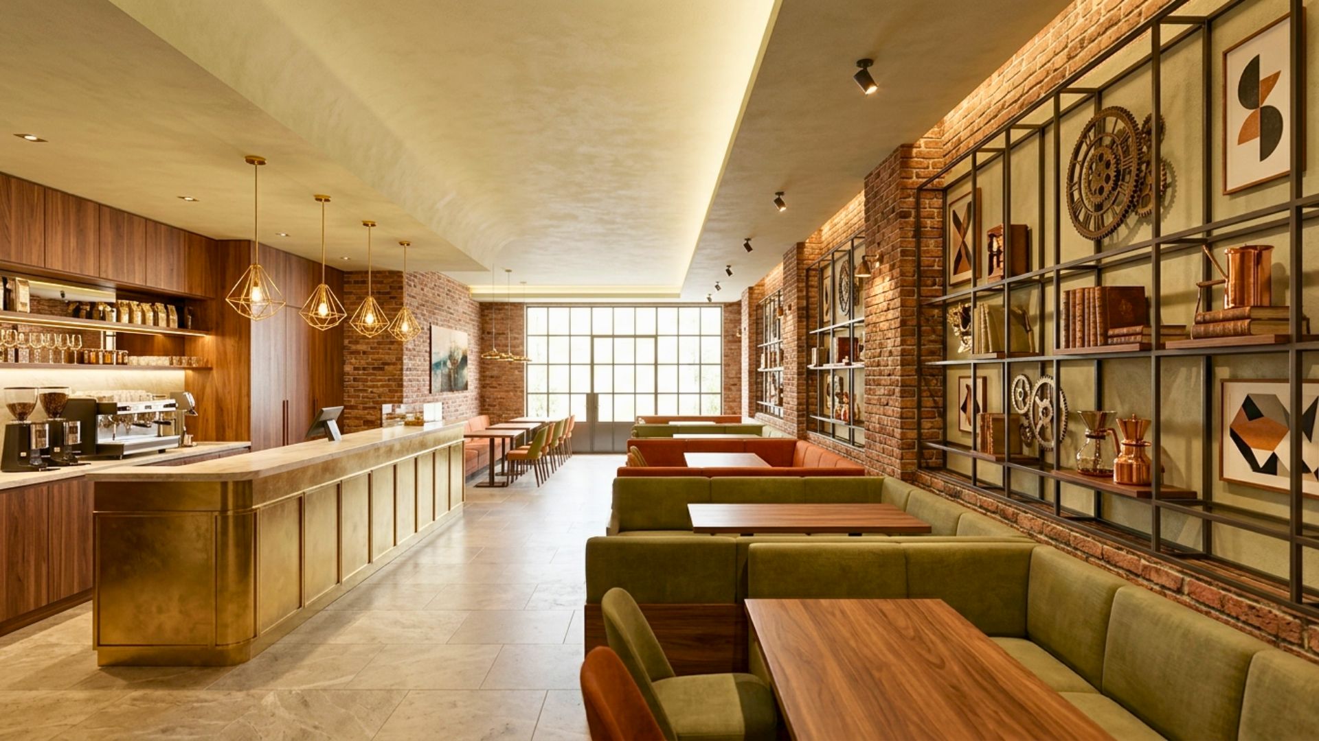 Warm restaurant lighting creating a cozy atmosphere
